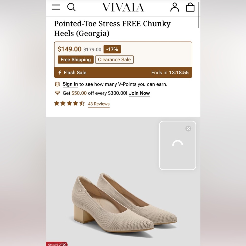 Vivaia Beige Block Heel Pumps